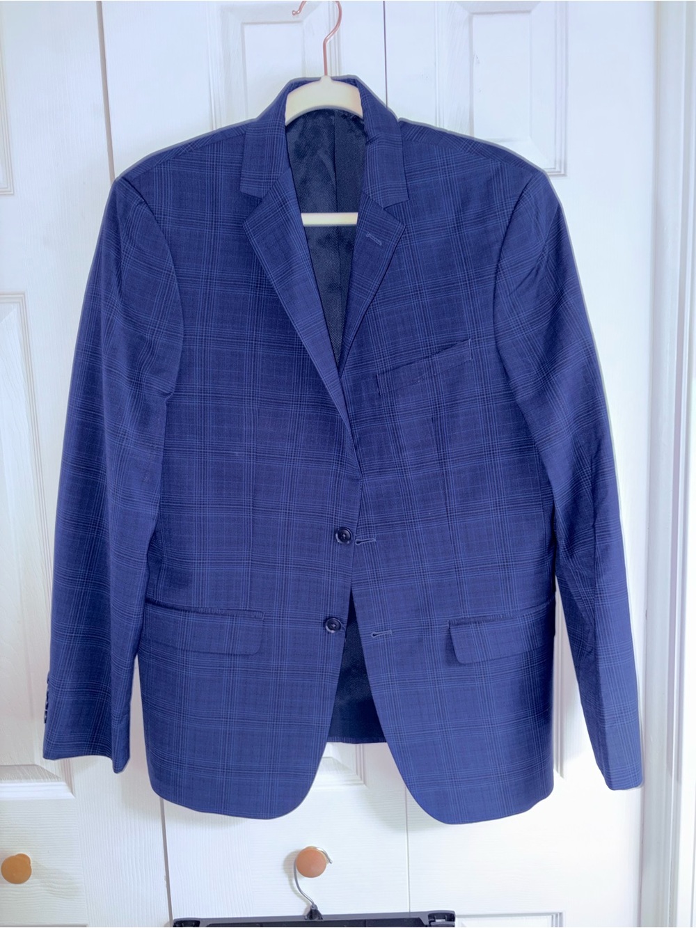 Bar III Men’s Navy Plaid Sport Coat